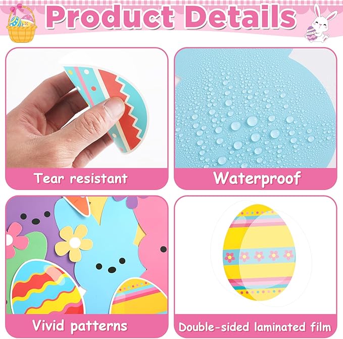 Easter Bulletin Board Set Easter Bunny Classroom Decorations Spring Peeps Bulletin Board Border Colorful Rabbit Eggs Paper Cutouts Home for Happy Easter Party School Classroom Chalkboard Supplies