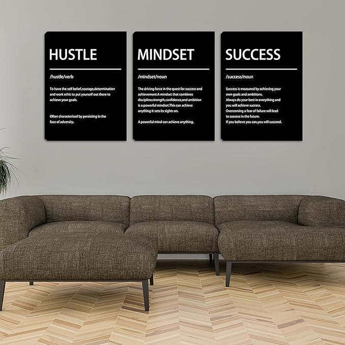 Motivational Wall Decor-3 Pieces Inspirational Canvas Wall Art, Positive Affirmation Poster Print Painting for Office Classroom Dorm Bedroom Living Room, 16x24 inch