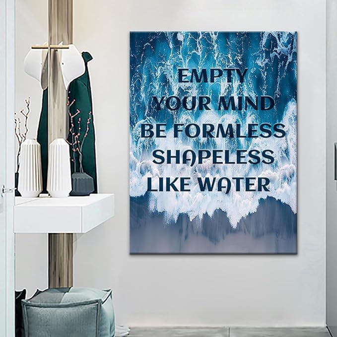 Inspirational Wall Art About Thoughts Quotes Motivational Poster Wall Decor Use for Living Room Bedroom Office Bathroom Canvas Print Sign Framed Art Decoration Ready to Hang [30''Wx 40''H]