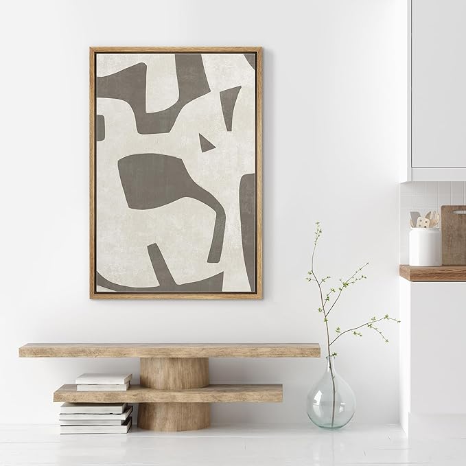 SIGNWIN Framed Canvas Print Wall Art Modern Geometric Abstract Stylish Illustrations Modern Art Minimal Multicolor for Living Room, Bedroom, Office - 16"x24" Natural