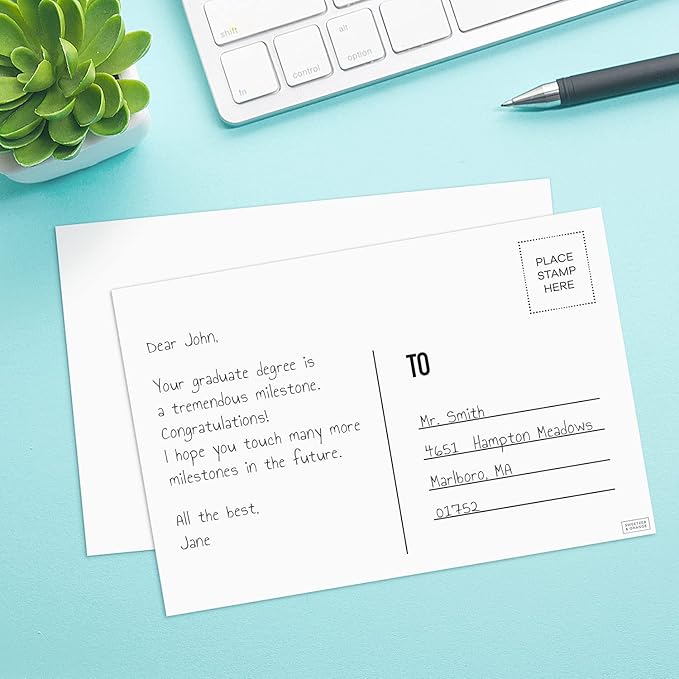 Sweetzer & Orange Blank Postcards for Mailing. 60 White 4x6 Empty Message sheets, Blank Mailable Slips Set. Make Your Own Printable Greeting Cards. 300gsm Note cards Paper Cardstock, Bulk Papers Pack