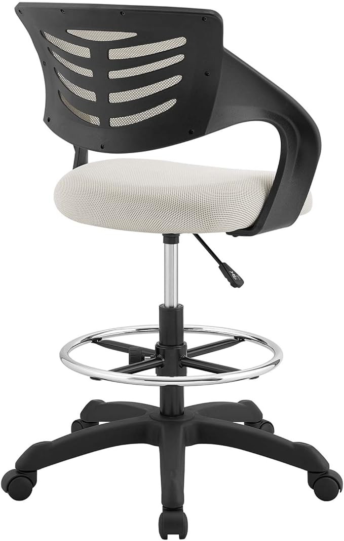 Modway Thrive Drafting Chair - Tall Office Chair for Adjustable Standing Desks in Gray
