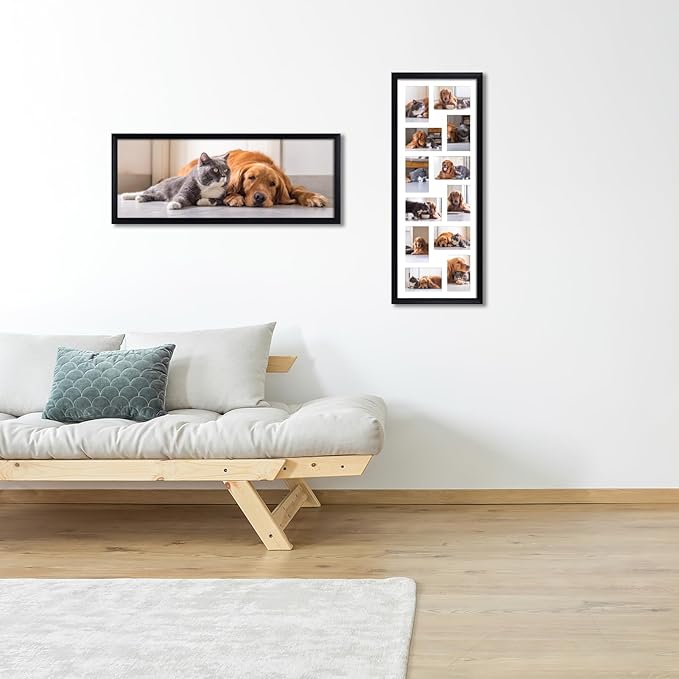 HORLIMER 4x6 Collage Picture Frame Set of 2, 12 Openings Multiple Frames Display 4 by 6 Photo with Mat for Wall Hanging