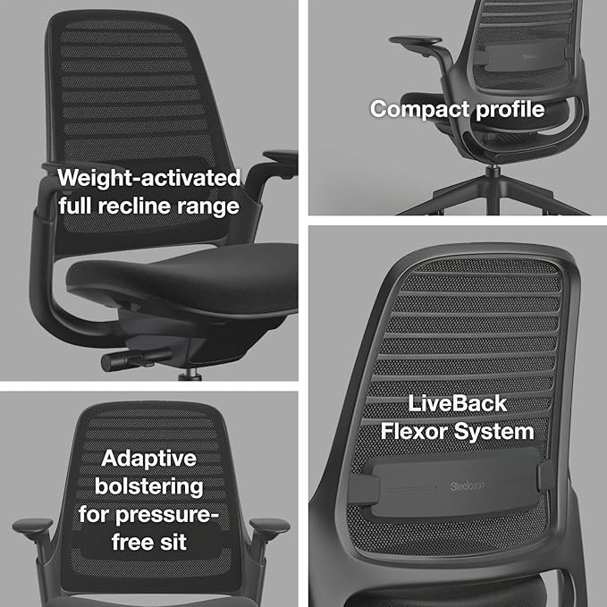 Steelcase Series 1 Office Chair - Ergonomic Work Chair with Wheels for Carpet - Helps Support Productivity - Weight-Activated Controls, Back & Arm Support - Easy Assembly - Wasabi