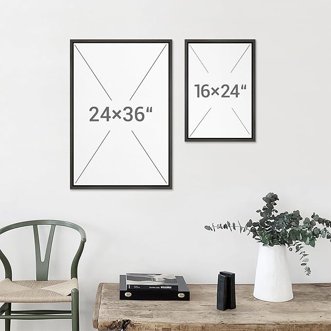 MUDECOR Framed Wall Art Print Set Vintage Landscape Subtle Forest and River in Earthy Tones Illustrations Modern Art Boho Decorative Colorful Chic for Living Room, Bedroom, Office - 24"x36"x3 Black