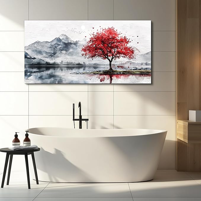 MHARTK66 60x30 Wall Art Home Wall Decor For Bedroom Large Canvas Wall Art Living Room Country Landscapes Wall Pictures Black And White Poster For Dining Room Modern Office Art Work Painting Prints