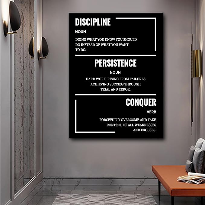 Large Poster Motivational Canvas Wall Art Inspirational Poster Quotes Wall Decor Print Wall Decor Inspiring Picture Artwork for Modern Workspace Classroom Stretched and Framed [30''Wx 40''H]