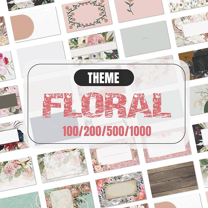 Business Cards Customize with Floral Templates, Custom Business Cards Personalized with Your Logo, 3.5"X 2" 300gsm Matte Paper for Small Business