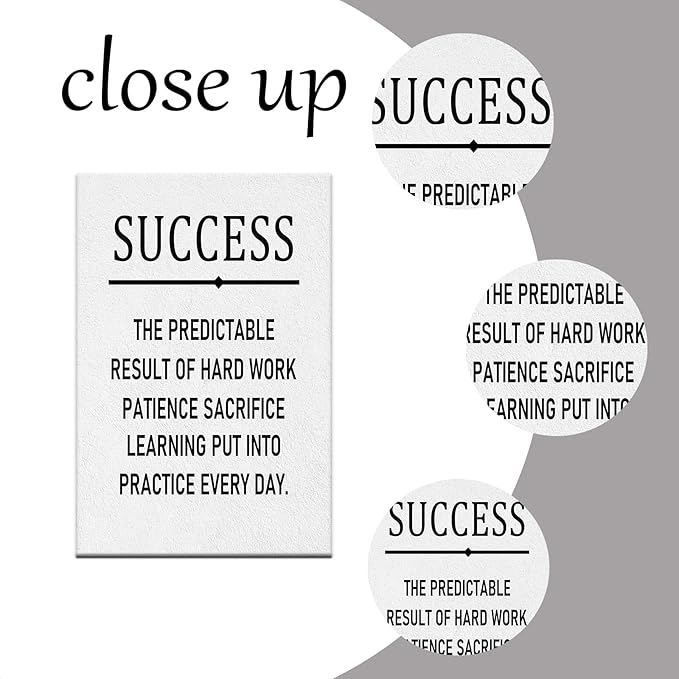 Inspirational Poster Wall Art Success Motivational Entrepreneur Quotes Print on Canvas Positive Motto Picture Painting Wall Decor for Modern Home Living Room Gym Stretched and Framed [24''Wx36''H]