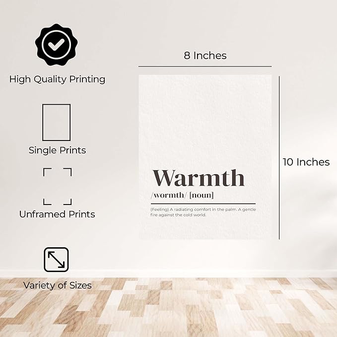 ALPINE INK CO. Warmth Canvas Poster - Radiating Comfort for Cold Days Wall Art - Motivational Decor for Bedroom, Living Room or Office - Gentle Fire for Cozy Spaces - 8x10 Unframed Canvas Print