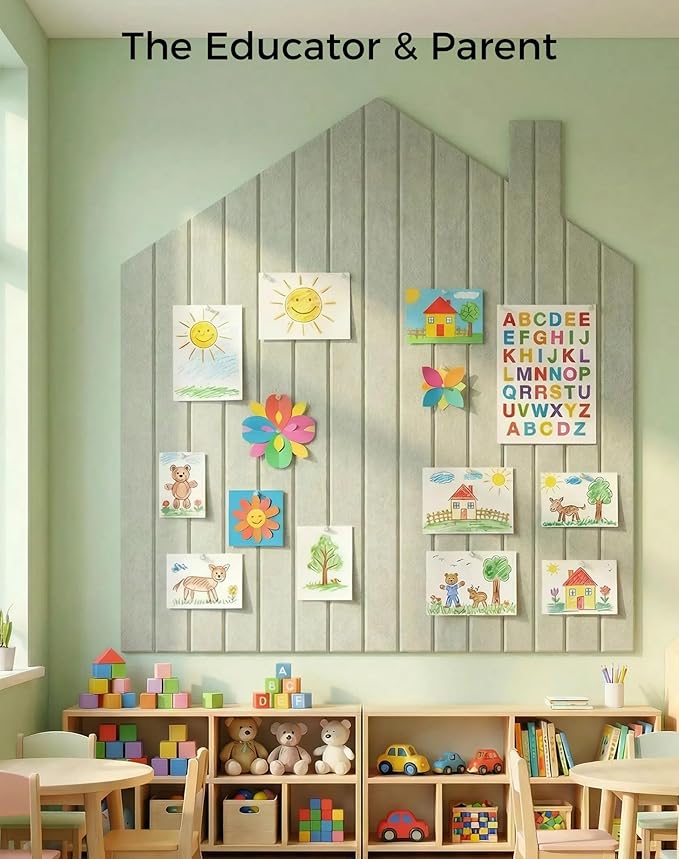 Aothia 12-Pack Felt Bulletin Board Tiles, 48x36 Modular Pin Board for Walls, 0.2" Thick Cork Board Alternative for Office & Classroom, 70 Adhesive Tabs & 40 Pushpins Included(Sage Green)