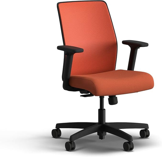 HON Ignition 2.0 Low Back Task Chair, Spectrum Mesh, Standard Synchro-Tilt Control, Office Chair with Lumbar Support, Height and Width Adjustable Arms, Black Frame, Salamander