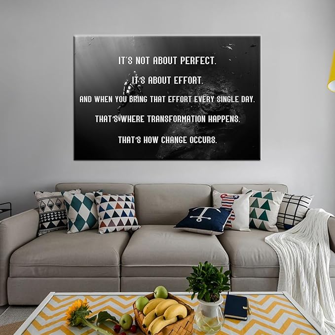 Inspirational Wall Decor Positive Motivational Poster Quotes Wall Decor for Living Room Bedroom Office Living Room Canvas Print Sign Framed Art Decoration Ready to Hang [36''Wx24''H]