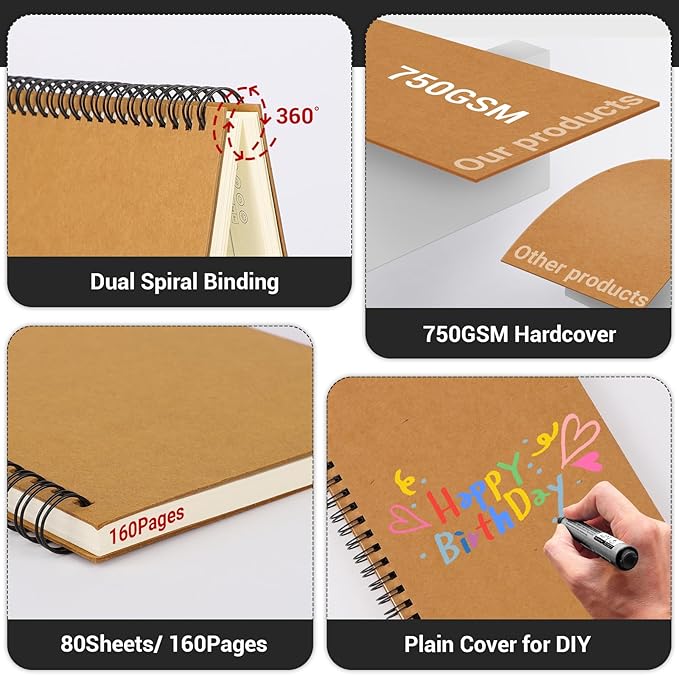 EUSOAR Hardcover Lined Notebook, A5 24 Packs 5.5" x 8.3" 120 Pages Lined Travel Writing Notebooks Journal, Memo Notepad Sketchbook, Students College Office Business Subject Diary Ruled Book Journal