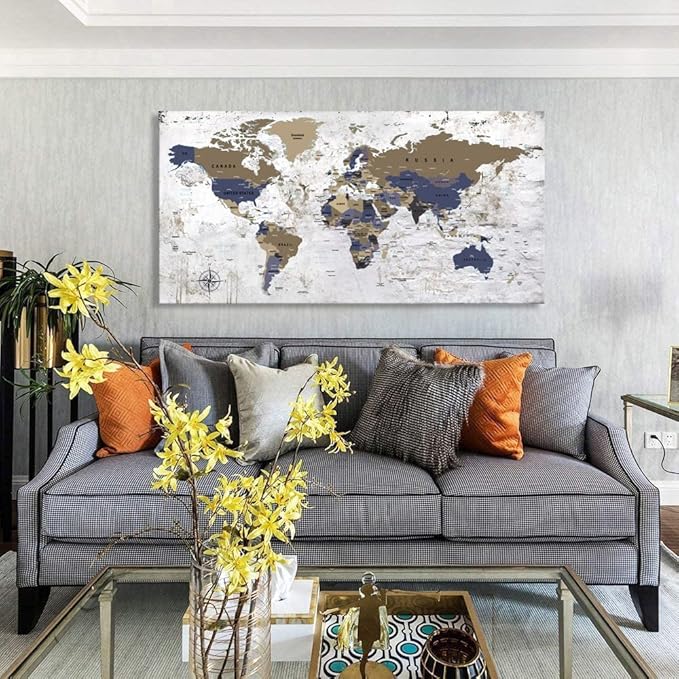 ZEYDRT Wall Art of the World Painting Canvas Wall Art for Office Living Room Canvas Art Wall Decorations Prints for Background for Home Office Decoration 30"x60" …