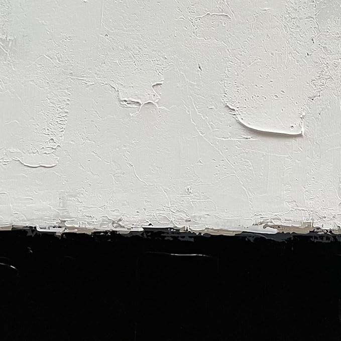 NANKAI Art Hand-painted Minimalist style oil painting, abstract black and white art, 24x48 inches. Contemporary home office wall decoration painting