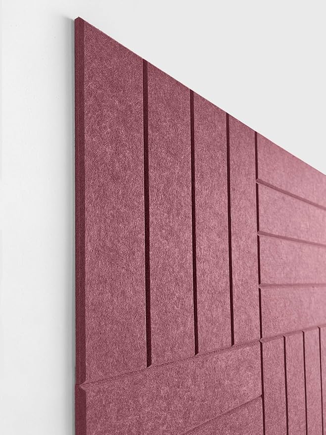 Felt Bulletin Board Tiles | Modern Cork Board Alternative | Large Cork Boards for Walls | Aesthetic Felt Wall Panels for Office & Home Decor | Pinboard & Photo Board (12-Pack) | Red Wine