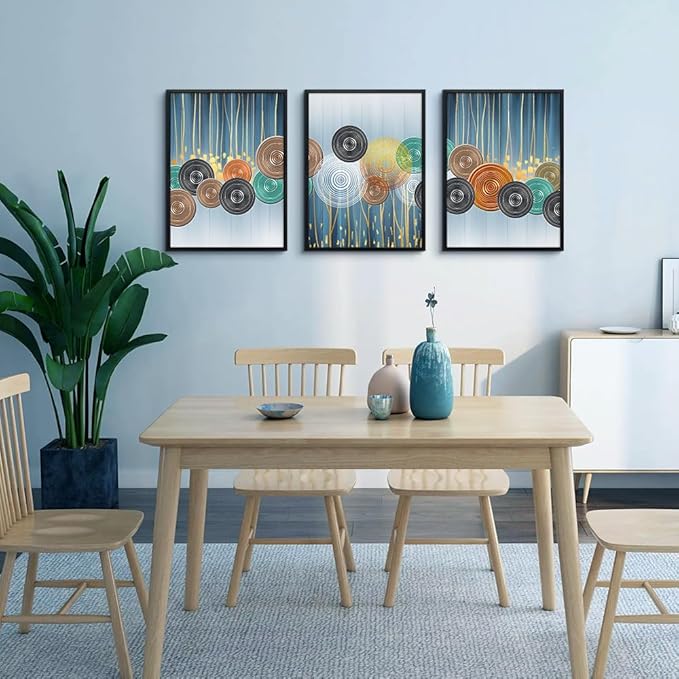 Black Framed Wall Art For Living Room Boho Wall Decor For Bedroom Fashion Wall Decorations For Office Wall Paintings Large Size Abstract Wall Pictures Artwork Home Decor of 3 Piece Framed Art Prints