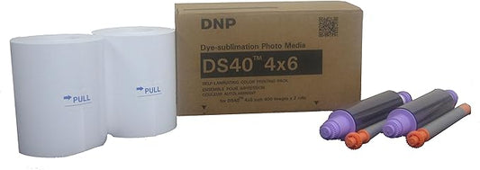 DNP DS40 Dyesub Printer Perforated Media 4x6/800 Glossy Prints (2 Rolls of 400)