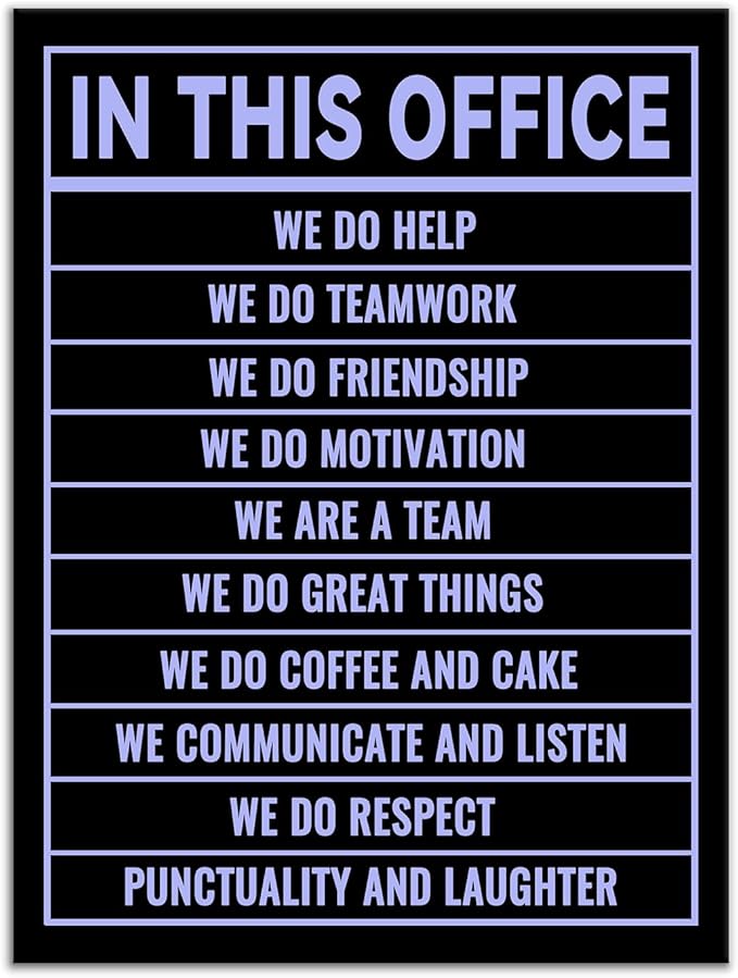 Motivational Canvas Wall Art In This Office Motivational Poster Print Quotes Positive Theme Picture Painting Wall Decor Artwork for Modern Bedroom Office Workplace Gym Ready to Hang [18''Hx24''W]