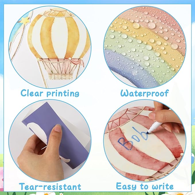 39pcs Spring Bulletin Board Decorations Soaring Into Spring Classroom Bulletin Board Set Hot Air Balloon Rainbow Paper Cutouts for Classroom School Office Home Nursery Chalkboard Door Wall Decor