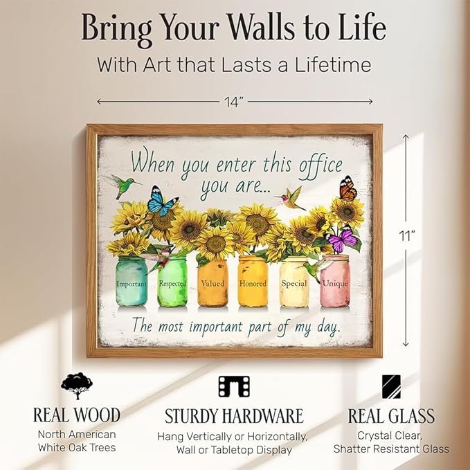 Inspirational Posters For Office 11x14 FRAMED - Inspirational Quotes Workplace Wall Decor - positive affirmation Home Office Decor - Teamwork Posters - Entrepreneur Gifts - Motivation Poster Print