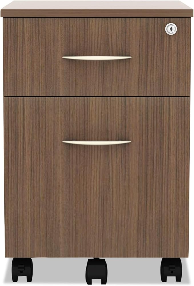 Alera ALE Valencia Series Mobile Box/File Pedestal, 15 7/8 x 19 1/8 x 22 7/8, Walnut