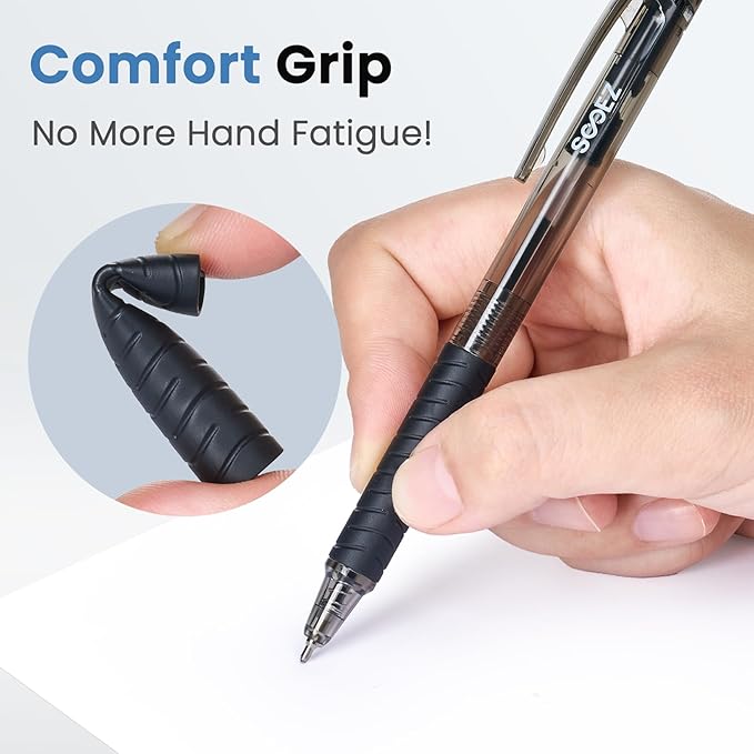 Sooez 60 Pack Bulk Pens Ballpoint Smooth Writing pens, Black Ink Pen, Medium Point 1.0mm Click Pens for Journaling, Office Supplies for Nurse,Server