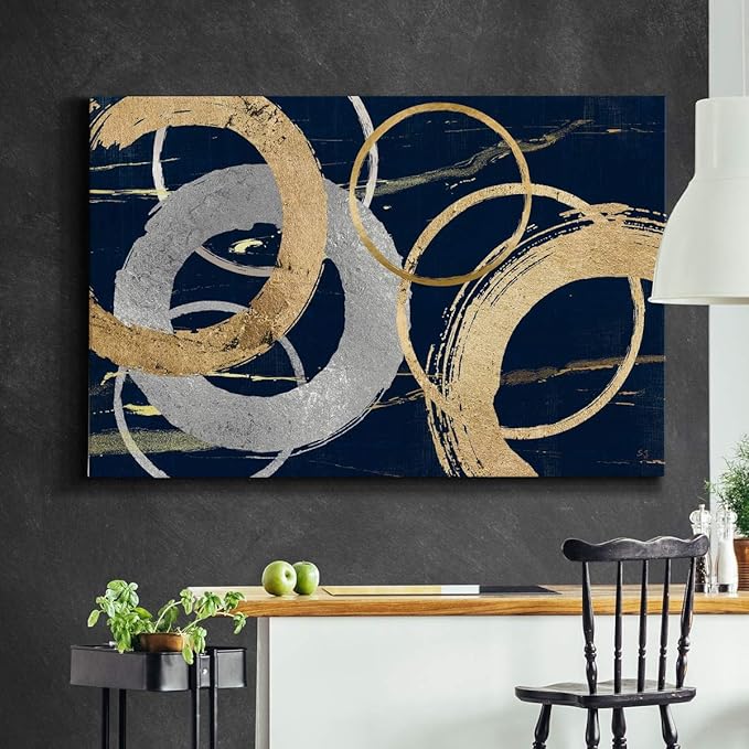 Landscape Wall Art Premium Gallery Wrapped Canvas Abstract Ocean Forest Modern Artwork Decoration for Living Room Kitchen Bathroom Office, Ready to Hang