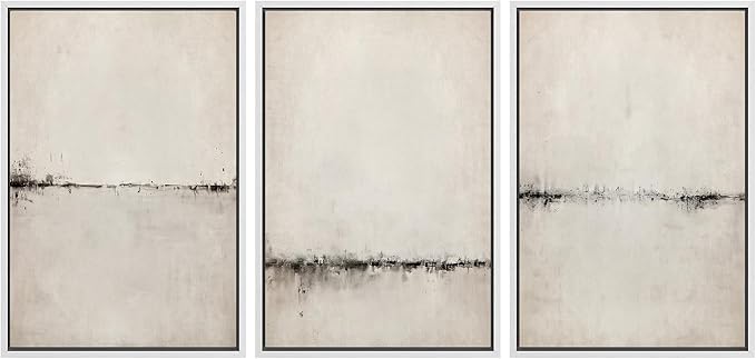 SIGNWIN Framed Canvas Print Wall Art Set Abstract Watercolor Serene Aesthetic Illustrations Modern Art Decorative Nordic Abstract for Living Room, Bedroom, Office - 24"x36"x3 White