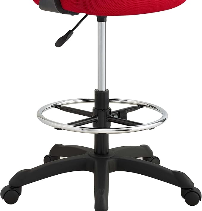 Modway Thrive Drafting Chair - Tall Office Chair for Adjustable Standing Desks in Red