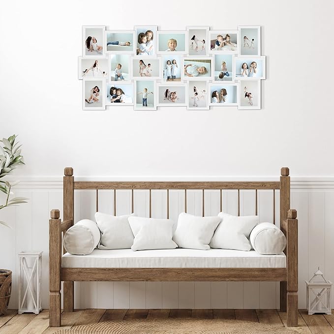 HELLO LAURA Photo Collage Frame 4x6 for Wall Decor - Family Picture Frames Gallery Display Multiple Photos - White
