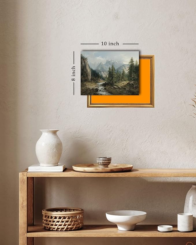 Kizbok Vintage Landscape Wall Art Prints Decor, Rustic Landscape Canvas Prints, Mountain Country Nature Decor Oil Painting Art Pictures for Bedroom, Farmhouse landscape Wall decor for Bathroom Bedroom Gallery Home(8" x 10"-UNFRAMED)
