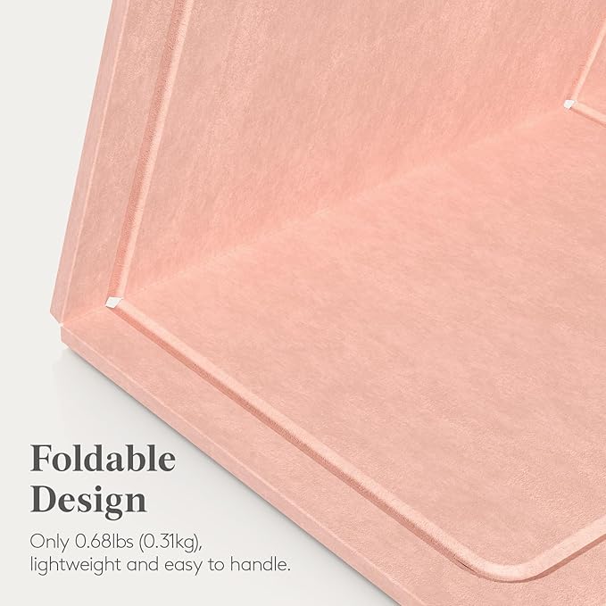 Lifewit Cork Board Alternative, 22.4"x 14.8" Bulletin Board with Self-Adhesive, Foldable Decorative Felt Pin Board Vision Board Message Board with 20 Pushpins for Office Wall Decor, Room Decor, Pink