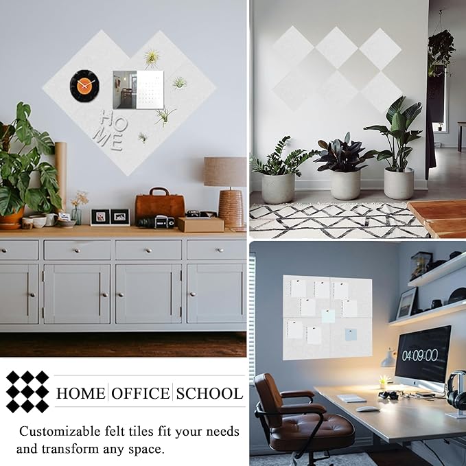 Large Cork Boards 36" x 24", White Bulletin Board for Wall, 6 Pack Felt Cork Tiles with Safe Removable Adhesive Tabs, CorkBoards for Office, Classroom, Home