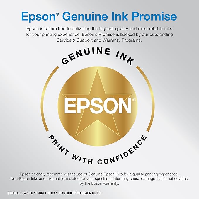 Epson EcoTank ET-4950 Wireless All-in-One Color Supertank Printer with up to 3 Years of Ink Refillable Tanks, Perfect for Office, 18 PPM, 2.4" Colorful Touchscreen, Auto Document Feeder - White
