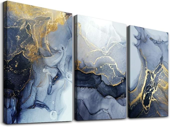 Abstract Wall Decor for Living Room Bedroom Wall Art, Ink painting Wall Artworks Hang Pictures for Office Decoration, 12x16inch/Piece, 3 Panels Home Posters