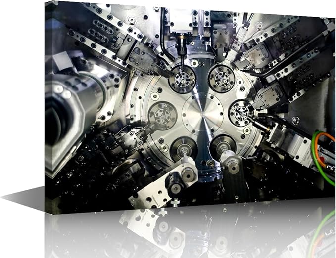 TUMOVO Machine Tool Pictures for Wall Decor Large Wall Art Living Room Office Decor Canvas Prints Wall Decor 1 Panels Wall Art Modern Home Decor Canvas Frame Artwork Wall Hanging, 24" x36"
