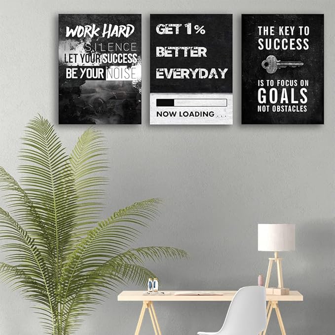 Inspirational Quotes Canvas Art - Motivational Wall Decor - Office & Home - Framed
