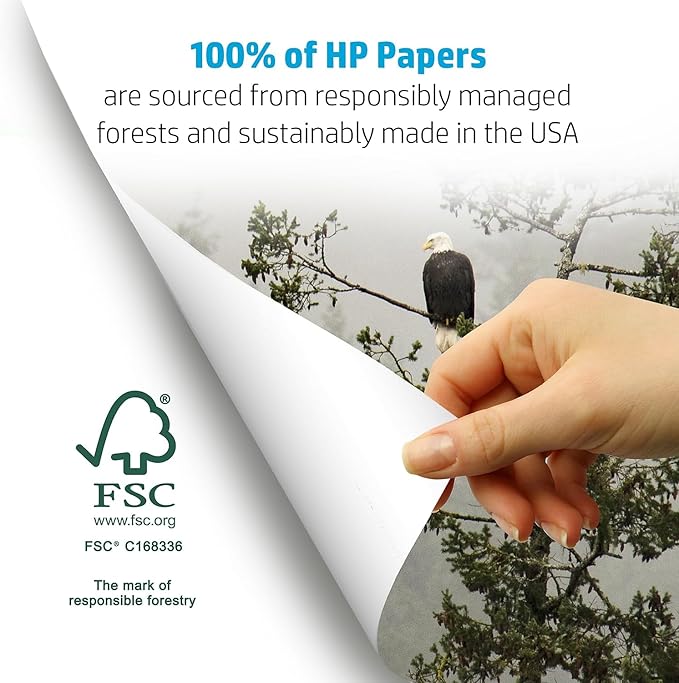HP Paper Printer | 8.5 x 11 Paper | Premium 32 lb | 1 Ream - 500 Sheets | 100 Bright | Made in USA - FSC Certified | 113100R