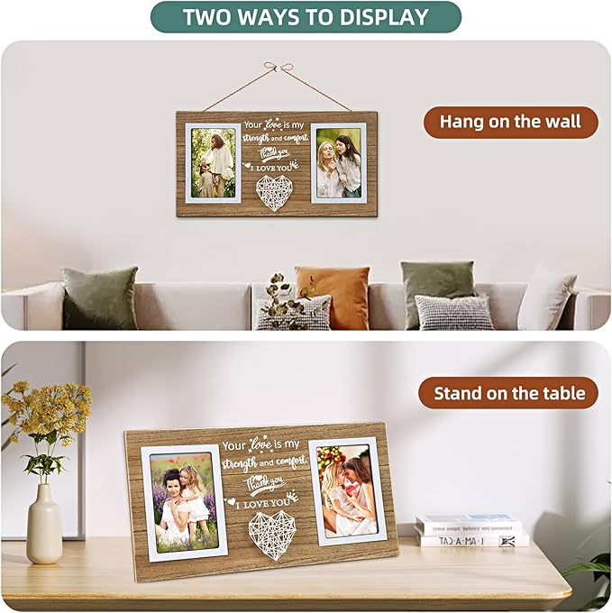 ZEEYUAN 4x6 Picture Frame Gifts For Mom Mothers Day Photo Gifts for Mom from Daughter or Son, Personalized Mother’s Day Presents Anniversary Birthday Wedding Gift for Wife Couples Love Picture Frame