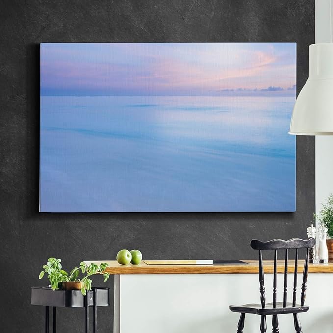 Landscape Wall Art Premium Gallery Wrapped Canvas Abstract Ocean Forest Modern Artwork Decoration for Living Room Kitchen Bathroom Office, Ready to Hang