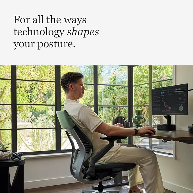 Steelcase Gesture Office Chair - Ergonomic Work Chair with Wheels for Carpet - Comfortable - Intuitive-to-Adjust for Desk - 360-Degree Arms - Coconut Yellow Fabric
