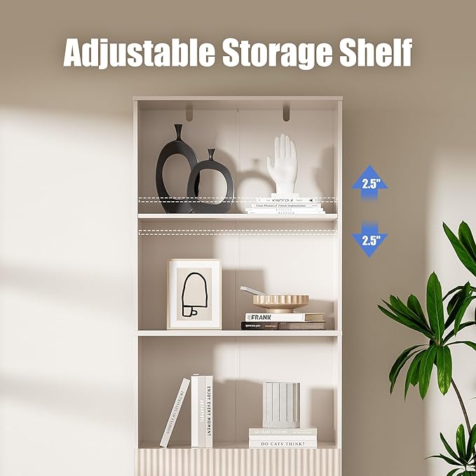 Oak Bookshelf with Drawers, 63" Tall Book Shelf with Storage, 3 Shelf Bookcase with Adjustable Shelf, 3 Tier Modern Book Shelf, Open Shelves Bookcase, Unique Bookshelf Home Office, Oak