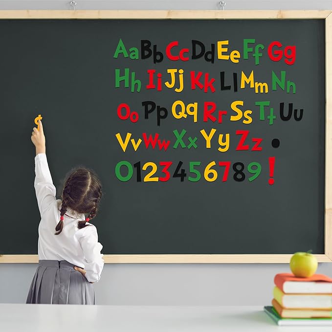 Tenare 134 Pieces 5 Inch Bulletin Board Letters Alphabet Numbers Combo Set Letter Cutouts for Bulletin Board Display Home Decor(Black History Color)