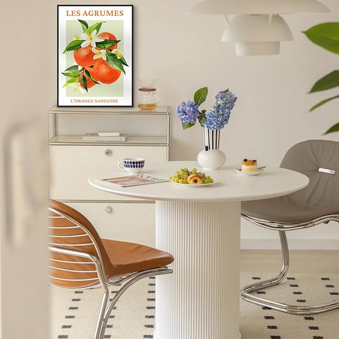 SERIMINO Fruit Botanical Wall Art for Kitchen, Lemon Prints Framed Canvas Wall Decor for Floral Dining Room Farmhouse, Watercolor Paintings Room Decor Aesthetic 3 Piece Set, 20"X28"