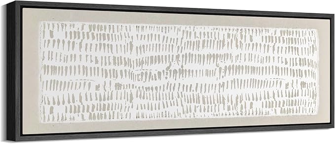 SIGNFORD Large Framed Canvas Minimalist Beige Tribal Pattern Illustrations Modern Art Calm Warm for Living Room, Bedroom, Office - 60"x20"