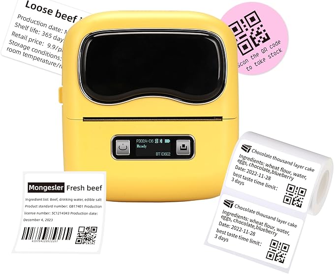 Label makers, 2-3 Inch Thermal Bluetooth Label Printer L9 Barcode Printer Mini Label Maker Easy to Use for Barcode,Address,Retail,Small Business,Shipping,Office,Clothing,Mailing(with 1 Roll Label)