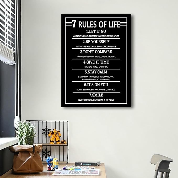 Motivational Canvas Wall Art Home Decor Inspirational Entrepreneur Quotes Poster Print Modern Positive Theme Painting Artwork for Teens Room Office Bedroom Wall Picture Ready to Hang [18''Wx24''H]