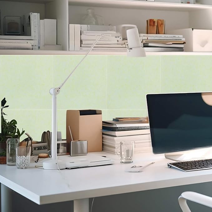 Honoson 12 Pack 47"x35" Large Cork Boards Tiles Alternative Felt Wall Tiles Bulletin Board with Safe Adhesive Cork Board Squares for Walls Organize Home Office Classroom Pin Photo Panels(Sage Green)